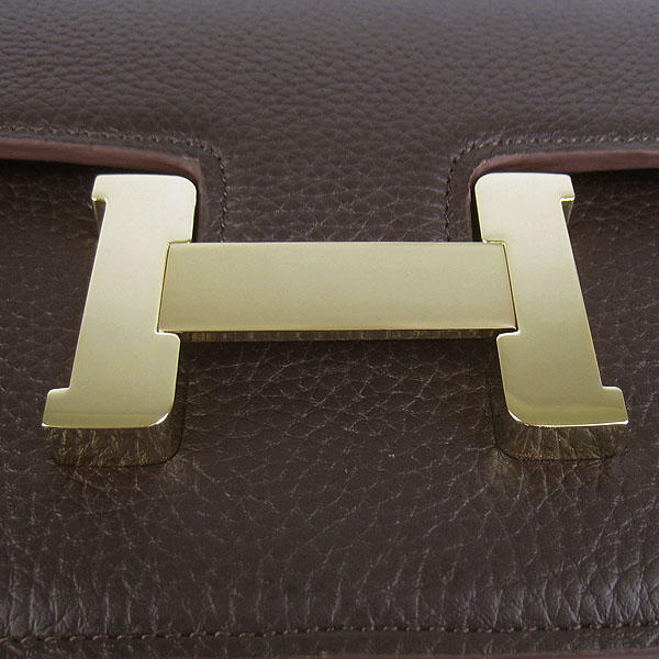 7A Hermes Constance Togo Leather Single Bag Dark Coffee Gold Hardware H020 - Click Image to Close